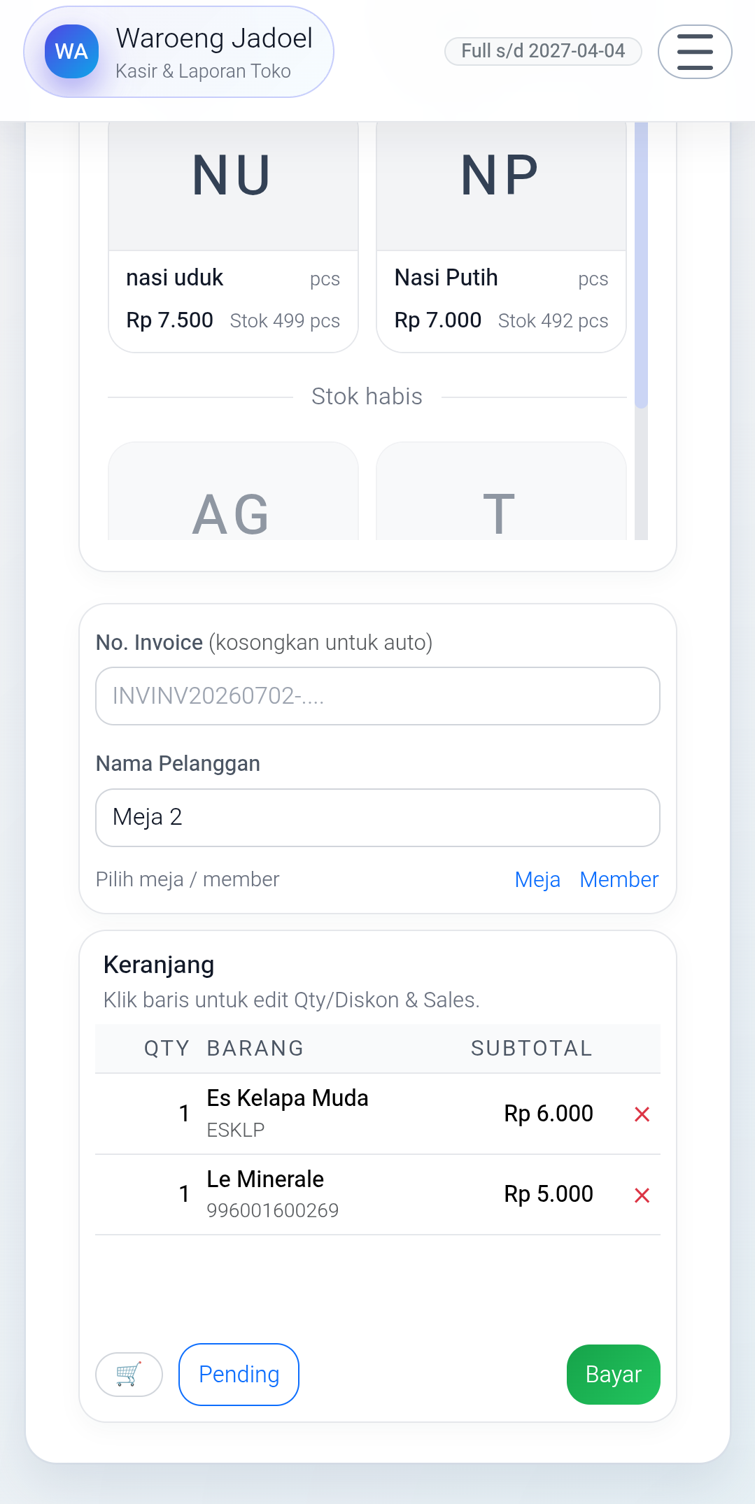POS Kasir POSKU - transaksi cepat, scan barcode